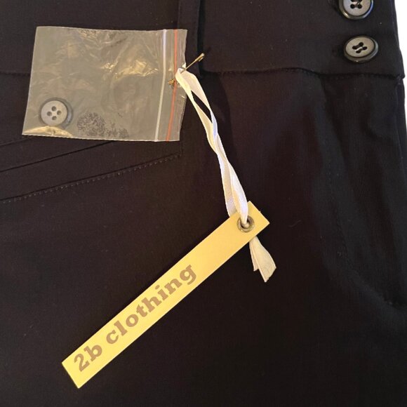 2B Clothing Juniors Black Straight Leg Stretchy Pants Size Large NWT - Picture 7 of 7